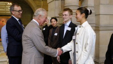 RCA Vice Chancellor Paul Thompson and HRH The Prince of Wales meet Terra Carta Design Lab participants in Glasgow during COP26